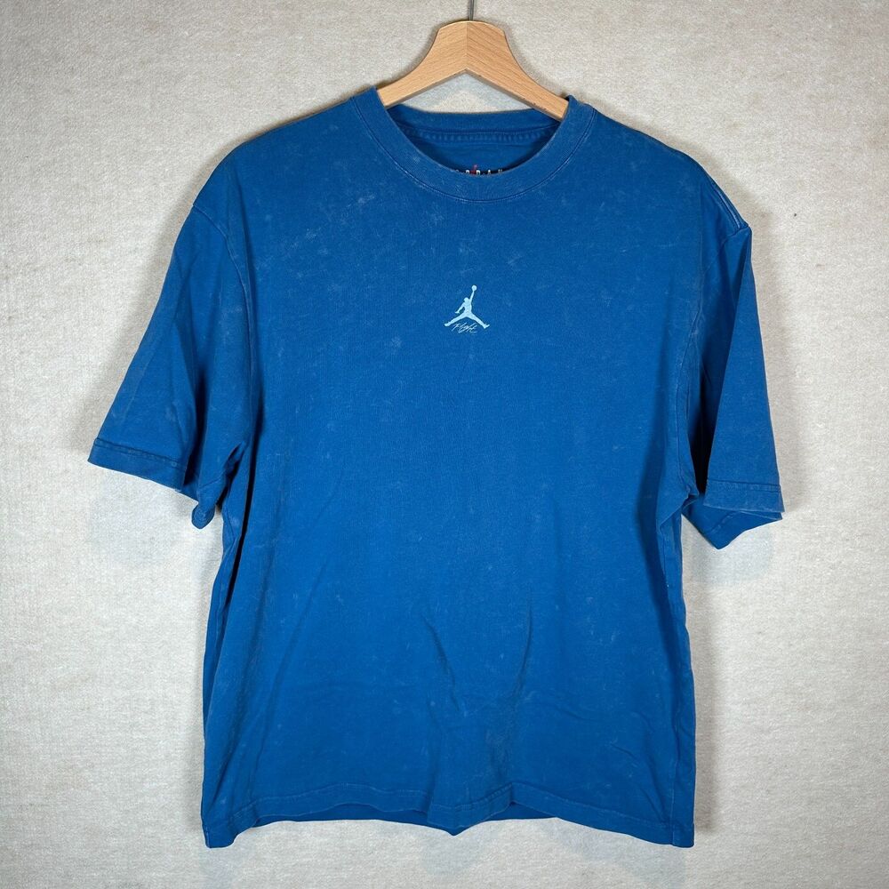 Jordan Flight S/S Tee Men's M Signal Blue CV3357-403 Heavy Wash Graphic